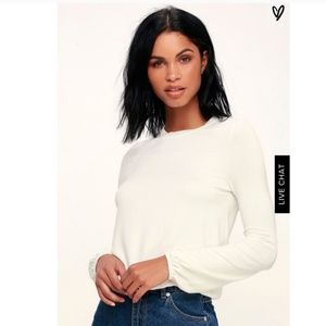 Lulu's Gina Cream Long Sleeve Top
